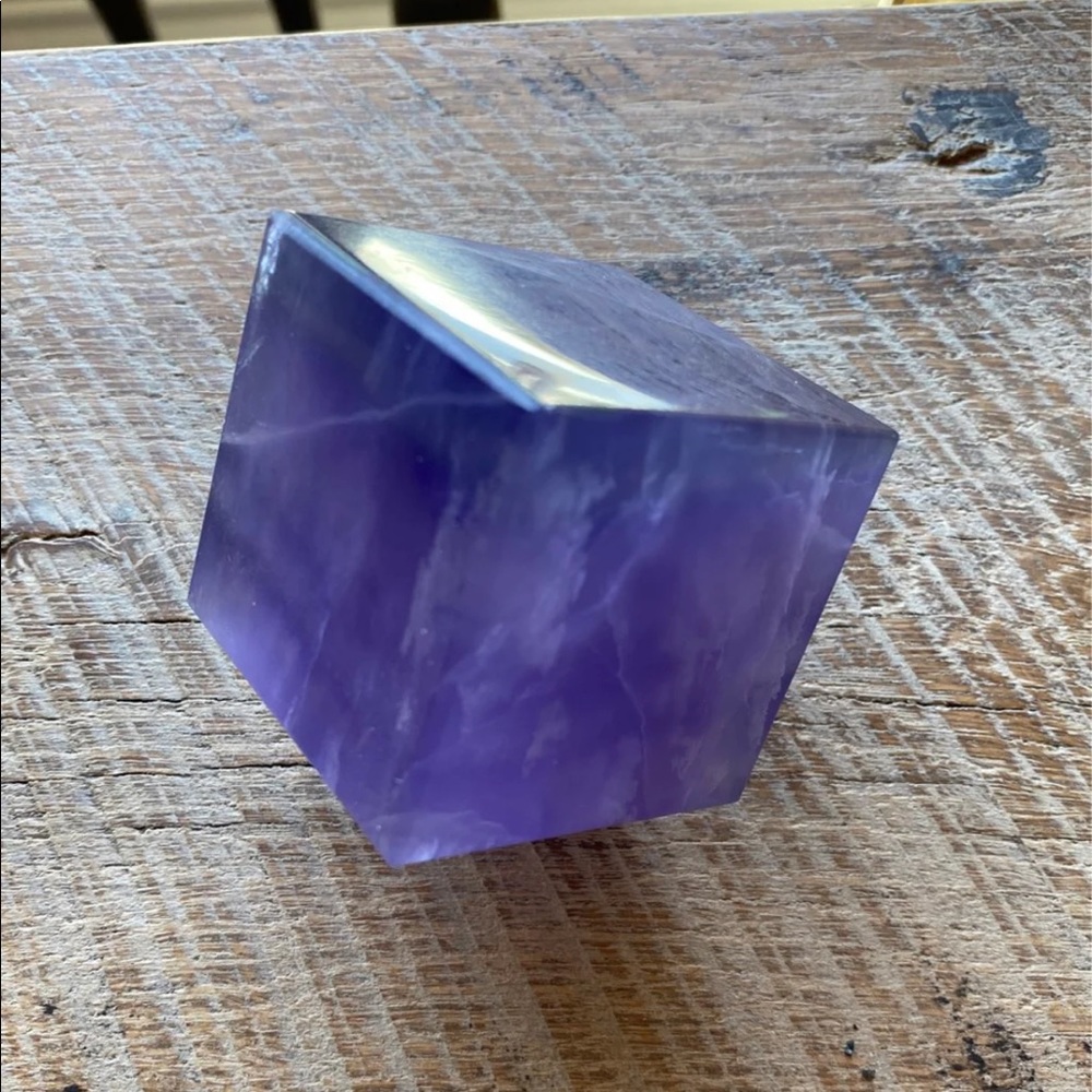 Purple fluorite cube